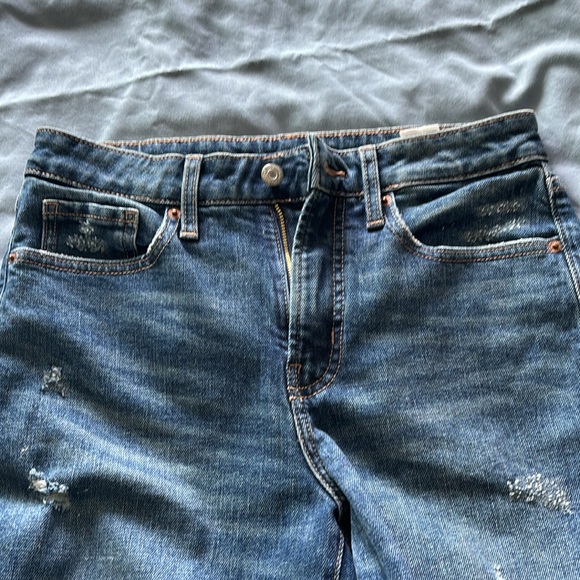Old Navy OG straight high rise jeans - Stonewash Indigo slightly ripped - BUNDLE - Picture 4 of 6